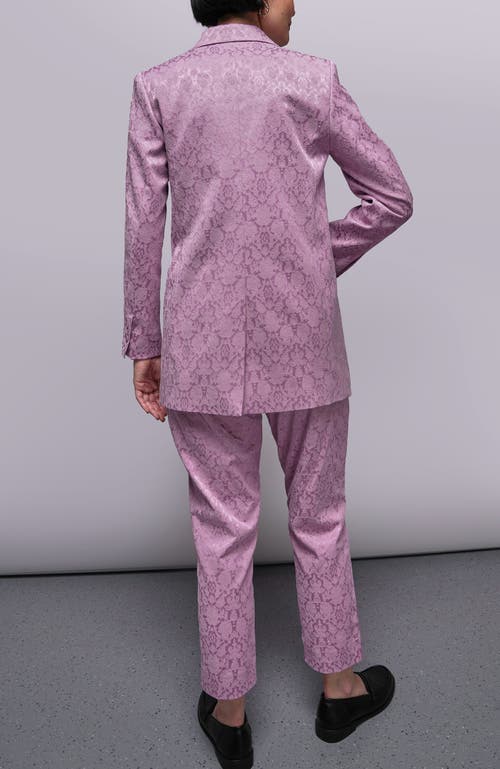 Wildfang The Empower Jacquard Double Breasted Blazer In Purple