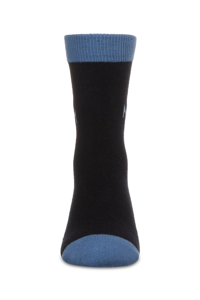 Overlapped-M Fine-Gauge Crew Sock, Alternate, color, Navy