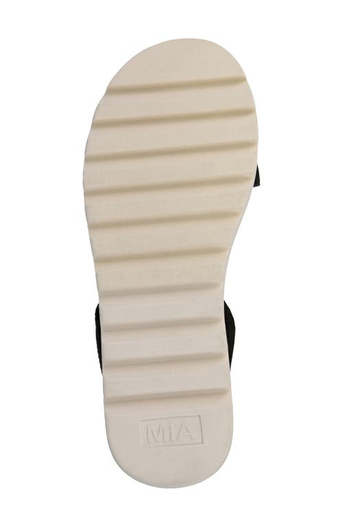 Mia Olany Platform Wedge Ankle Strap Sandal In Black