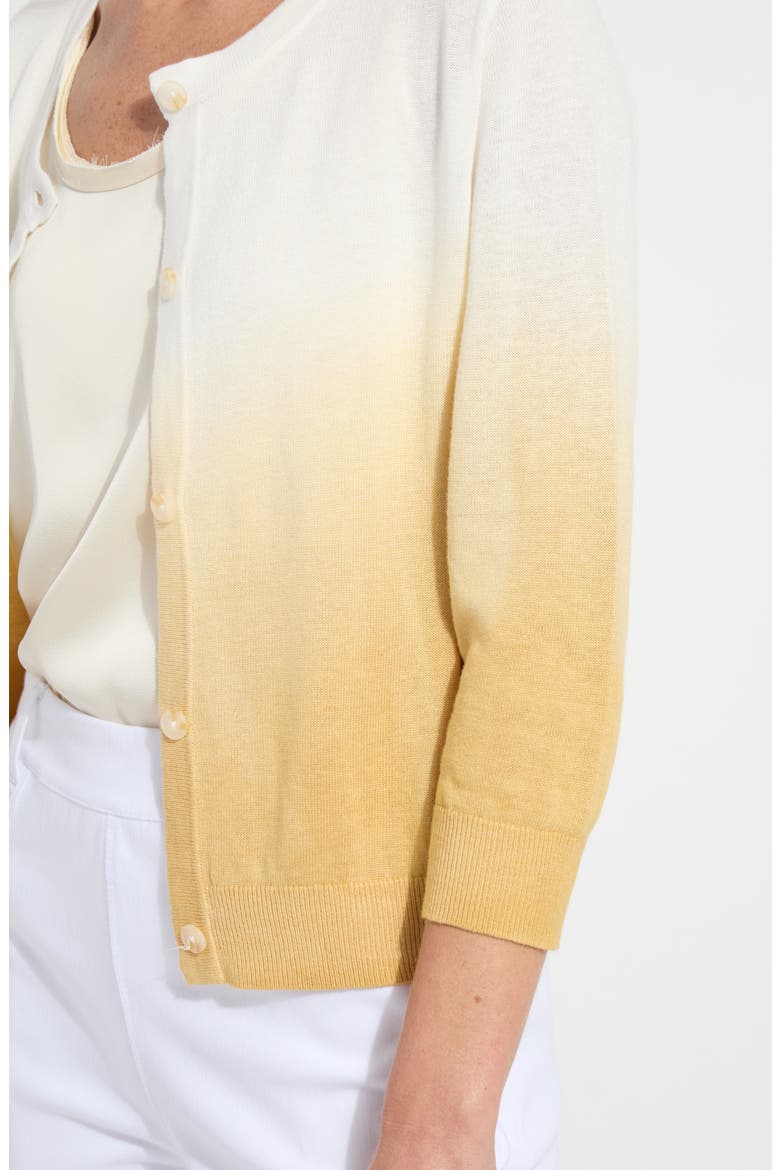 Reign Ombré Linen Blend Cardigan, Alternate, color, DIP DYE DARK GOLD