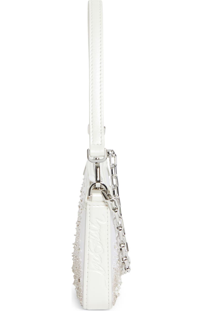 Christian Louboutin Mini Loubila Crystal Embellished Shoulder Bag, Alternate, color, Bianco/ Crystal
