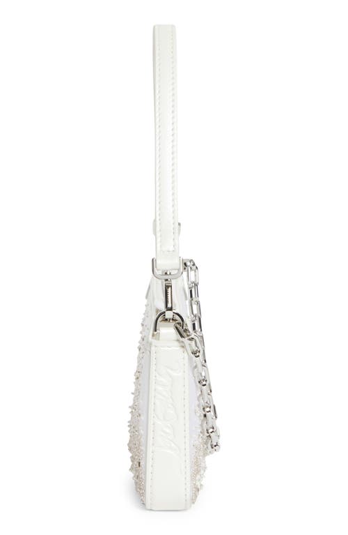Christian Louboutin Mini Loubila Crystal Embellished Shoulder Bag In Bianco/crystal
