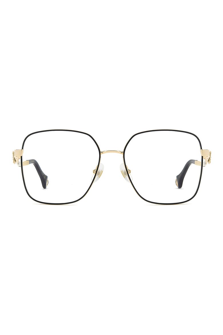 56mm Square Reading Glasses, Main, color, GOLD BLACK