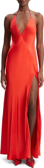 Yve Satin Halter Dress