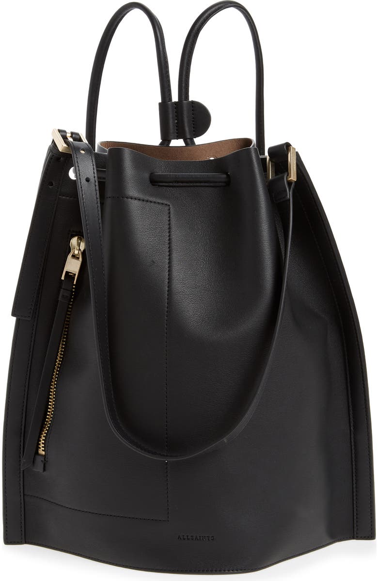 AllSaints Alpha Leather Backpack, Main, color,