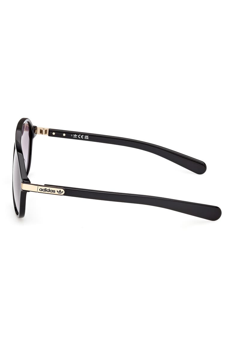 58mm Pilot Sunglasses, Alternate, color, SHINY BLACK / GRADIENT SMOKE