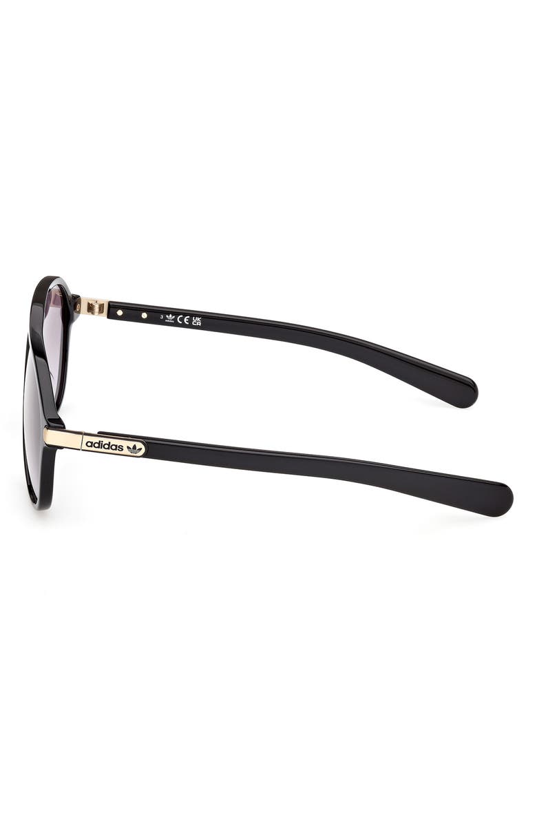 adidas 58mm Pilot Sunglasses, Alternate, color, Shiny Black / Gradient Smoke