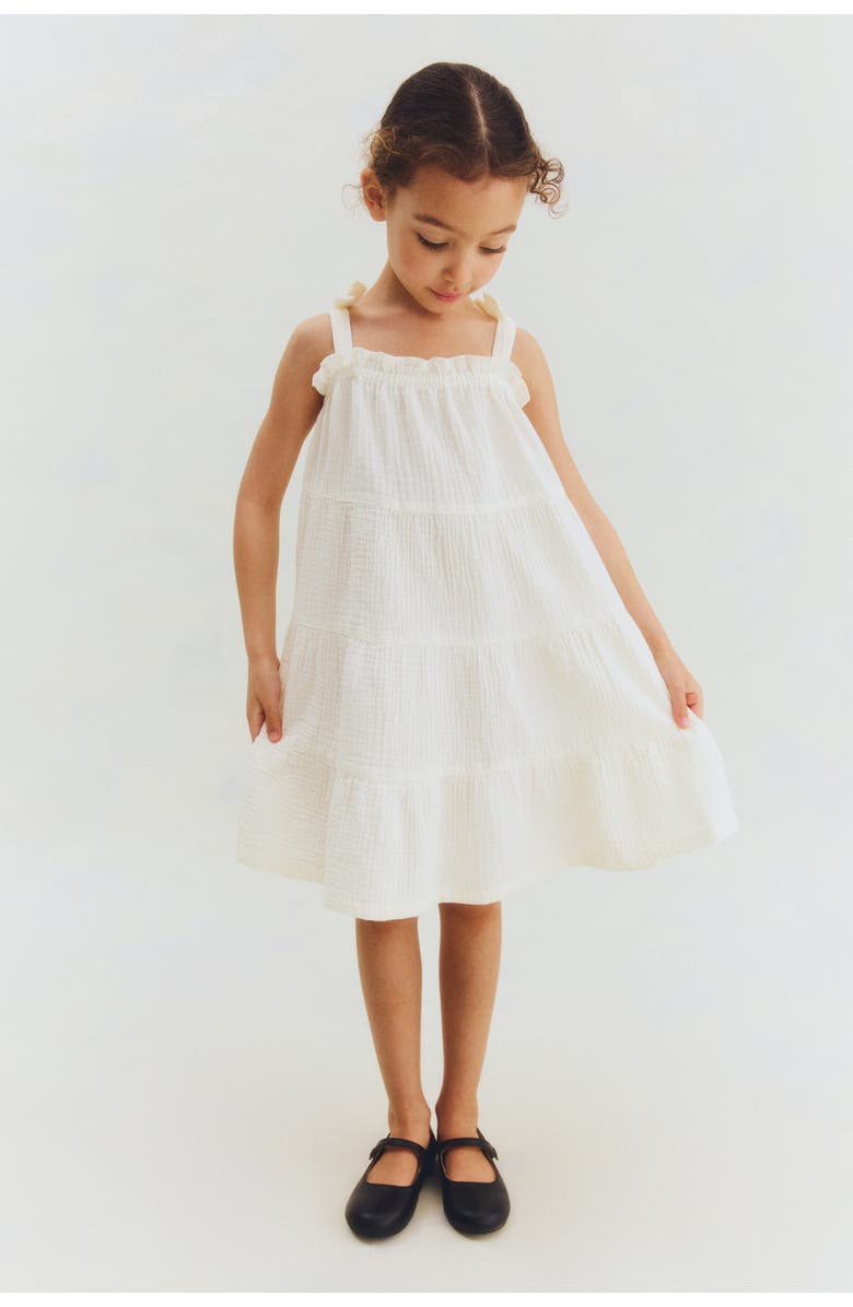 H&M Cotton Muslin Dress, Alternate, color, White