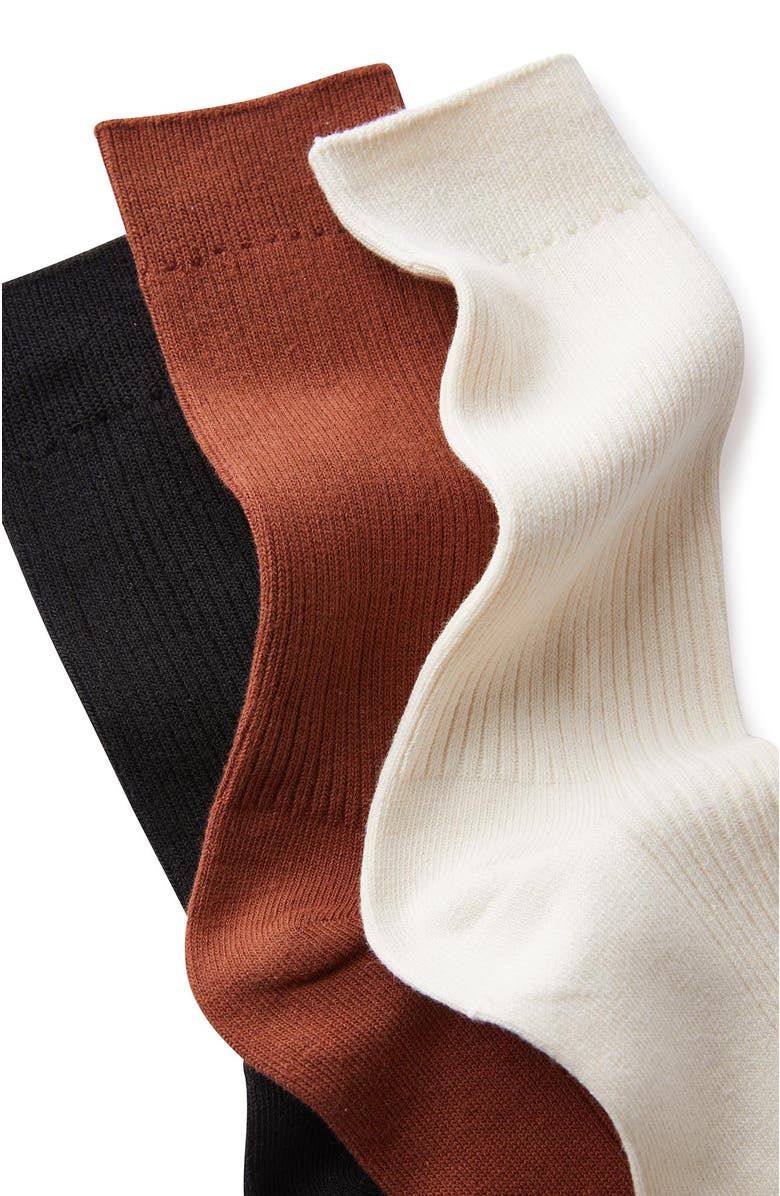 Cotton On Men's 3 Pack Easy Socks, Alternate, color, Bone Clay Black