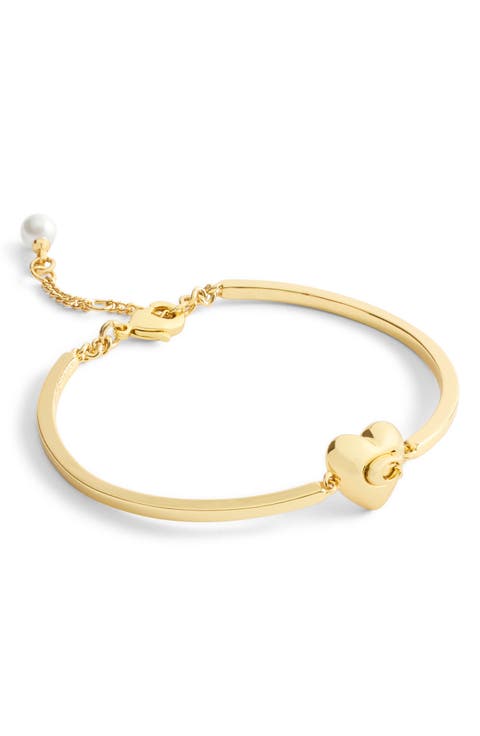 Signature C Puffy Heart Charm Bracelet