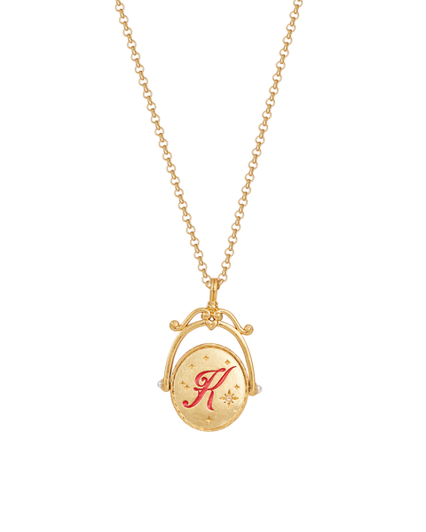 K Initial Kalmia Gold Spinner Chain Necklace