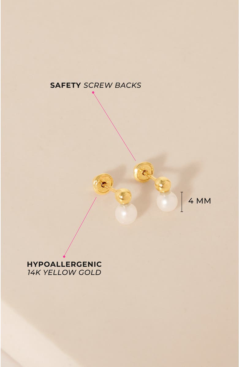 In Season Jewelry 14k Simulated Pearl Drop Earrings, Alternate, color, White