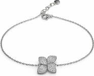 BEST SILVER Moissanite Floral Pendant Bracelet