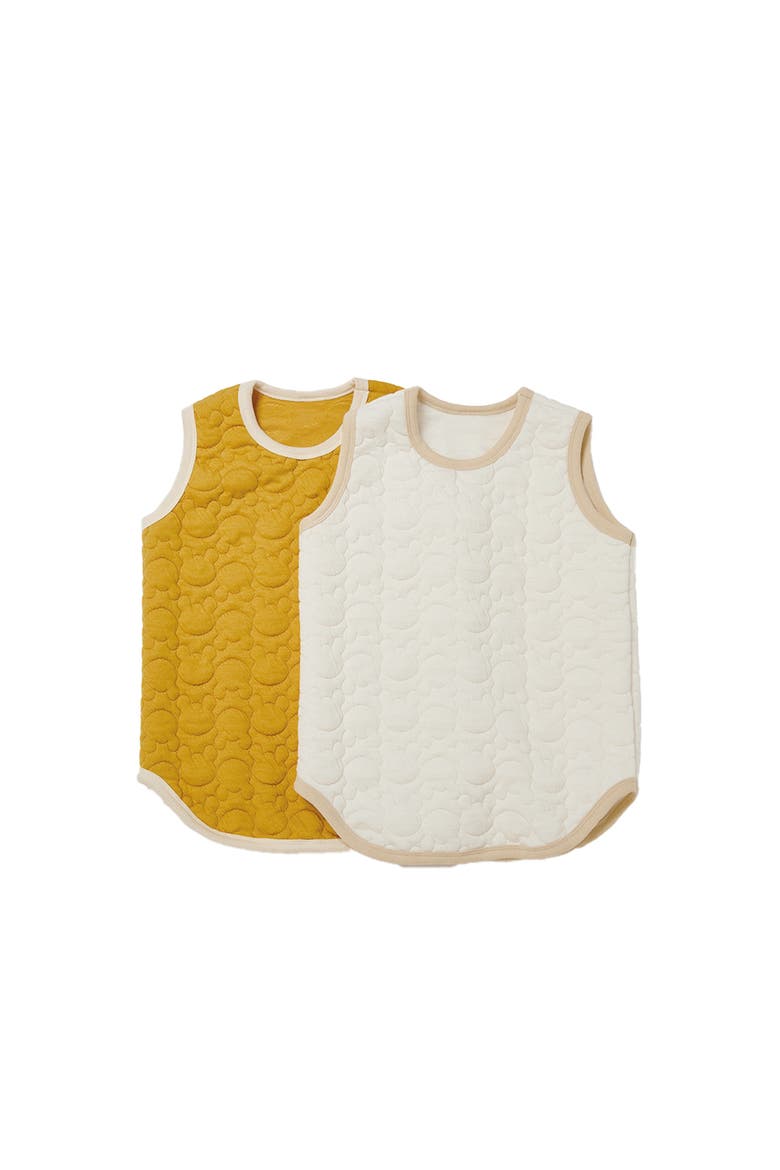 Teddy Bear Quilted Vest, Main, color, Mustard