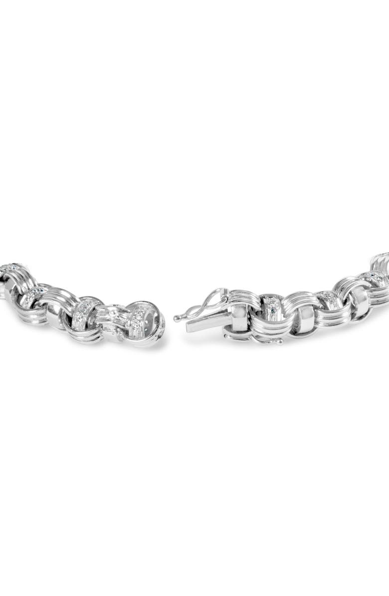 Haus of Brilliance 14K White Gold 1/2 Cttw Diamond Knotted Byzantine Link Bracelet, Alternate, color, White