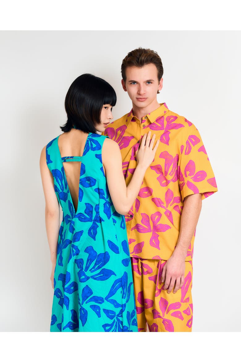 "Tropical Bliss" Oversized Hawaii Shirt, Alternate, color, Golden Hour