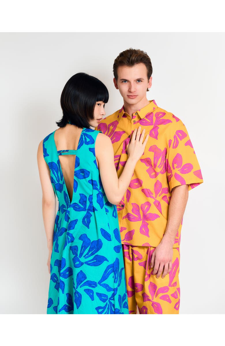 Lost Pattern NYC "Tropical Bliss" Maxi Vacation Dress, Alternate, color, Blue