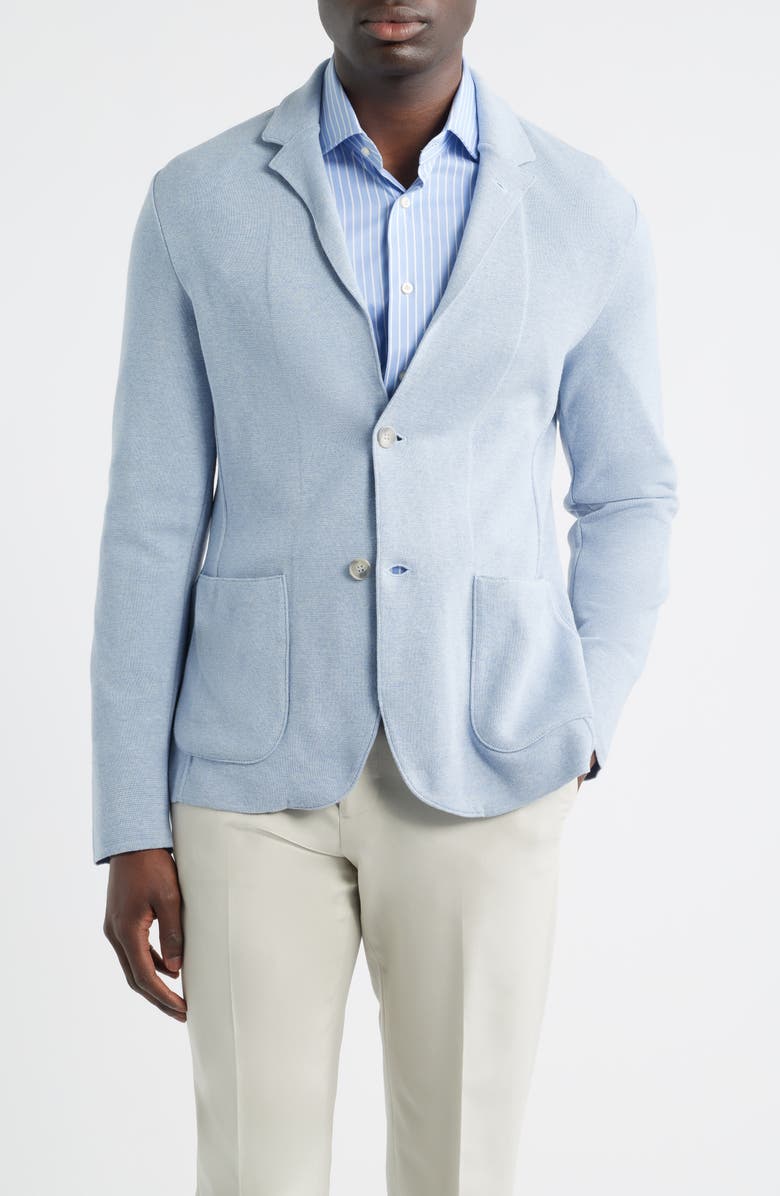 Emanuel Berg Premium Cotton Knit Sport Coat, Main, color, Light Pastel Blue