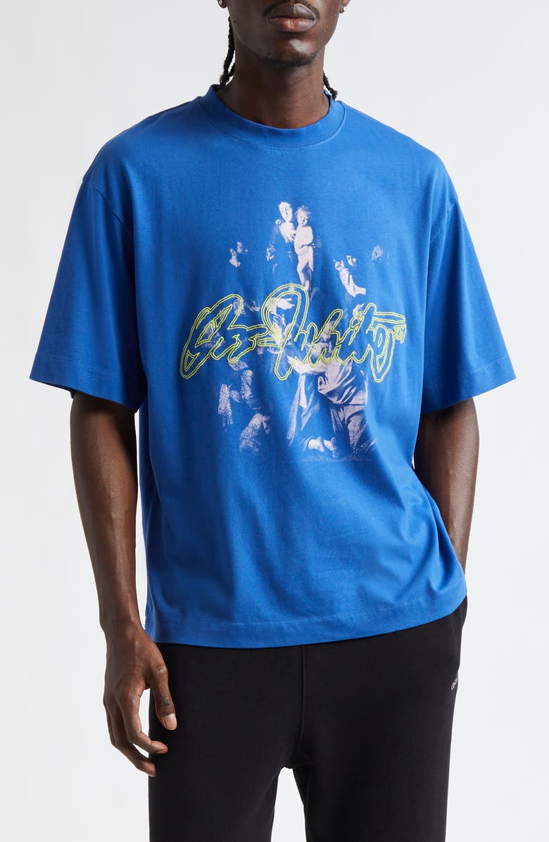 Off-White Script Mary Skate Embroidered Cotton Graphic T-Shirt, Main, color, 