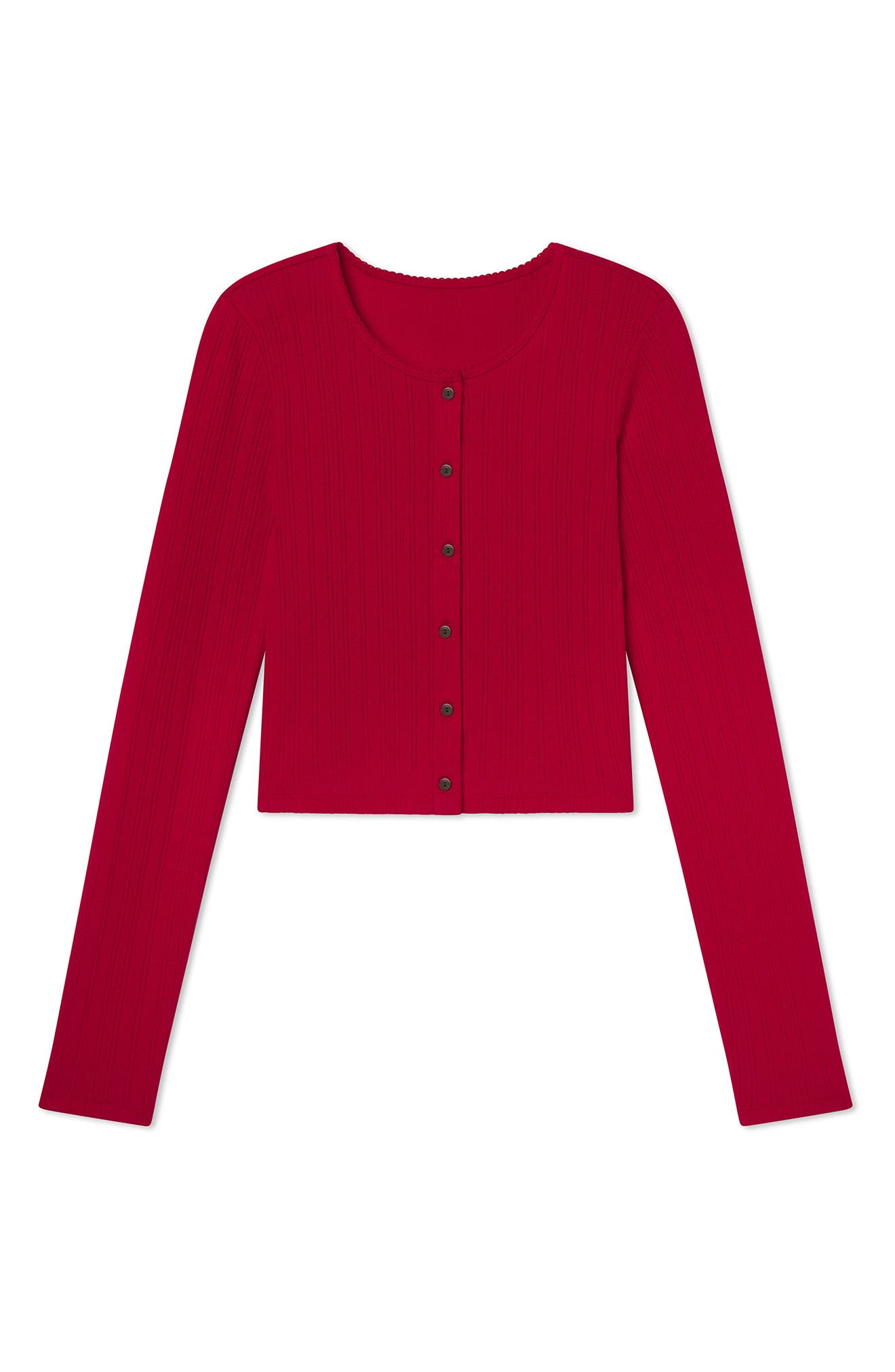 Short Sleeve Pointelle Cardigan - image 5