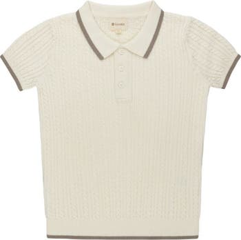 Ely's & Co. Looms Embroidered Trim Collection - Cable Knit Polo
