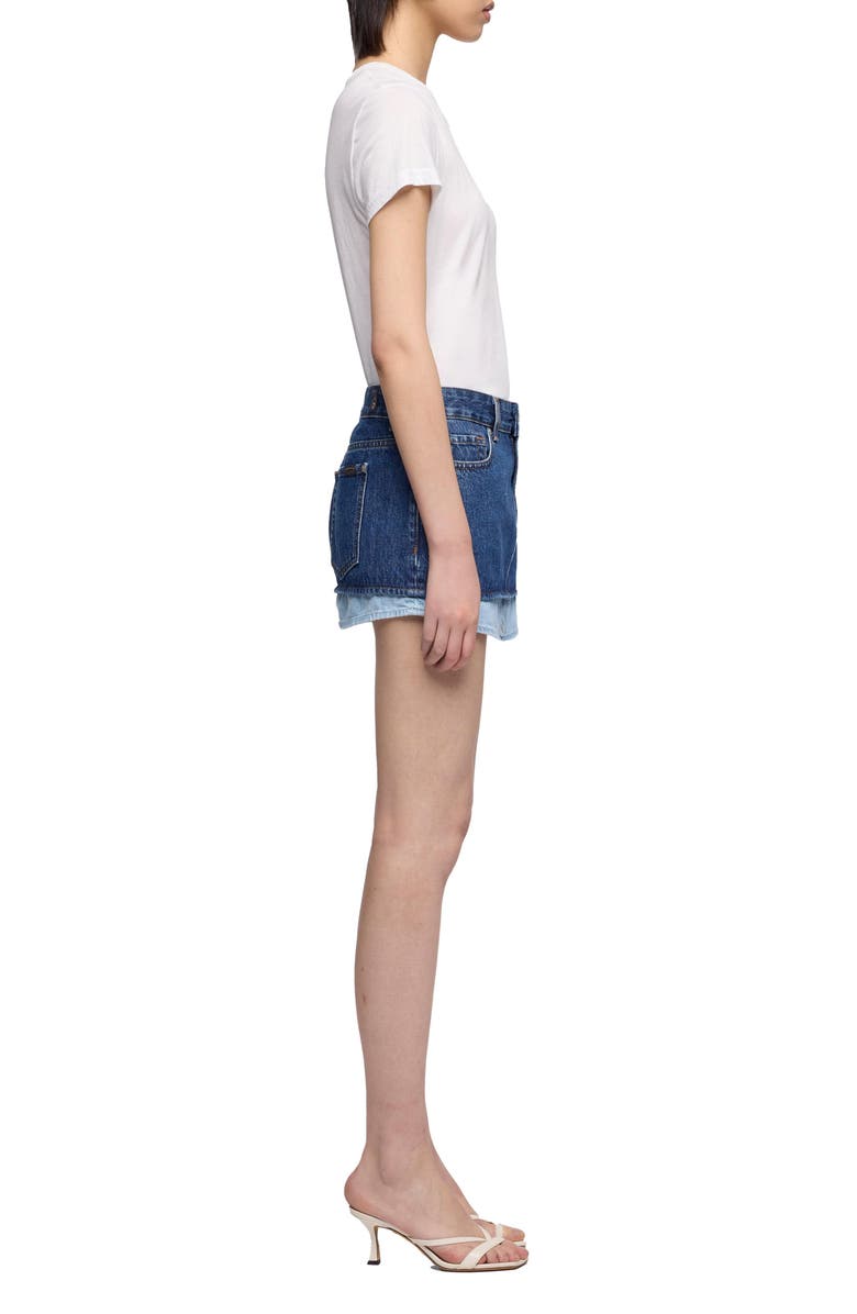 7 For All Mankind Cherry Layer Denim Skirt, Alternate, color, Shadow