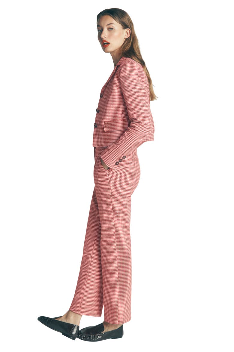 Dartmouth Cotton Blend Blazer, Alternate, color, PINK, BROWN PUPPYTOOTH