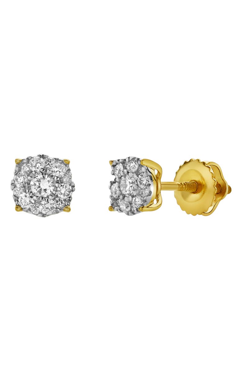 LuvMyJewelry Lab Grown Diamond Cluster Stud Earrings, Alternate, color, 14K Yellow Gold