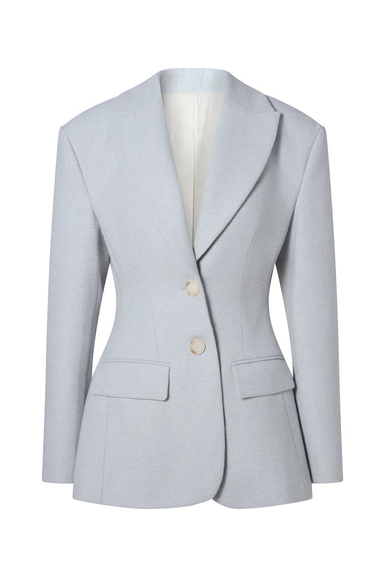 Ella Tailored Peplum Blazer, Alternate, color, Blue Fishbone