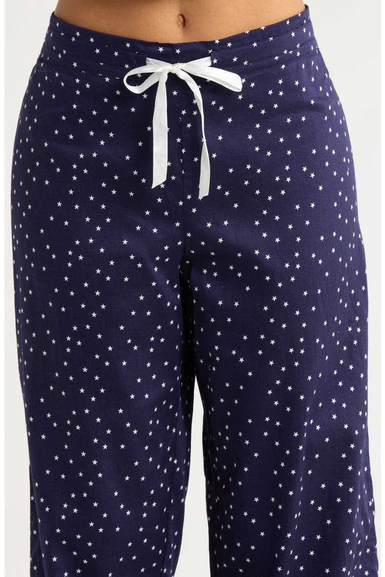 Stars Print Cotton Sateen Pajamas, Alternate, color, NAVY