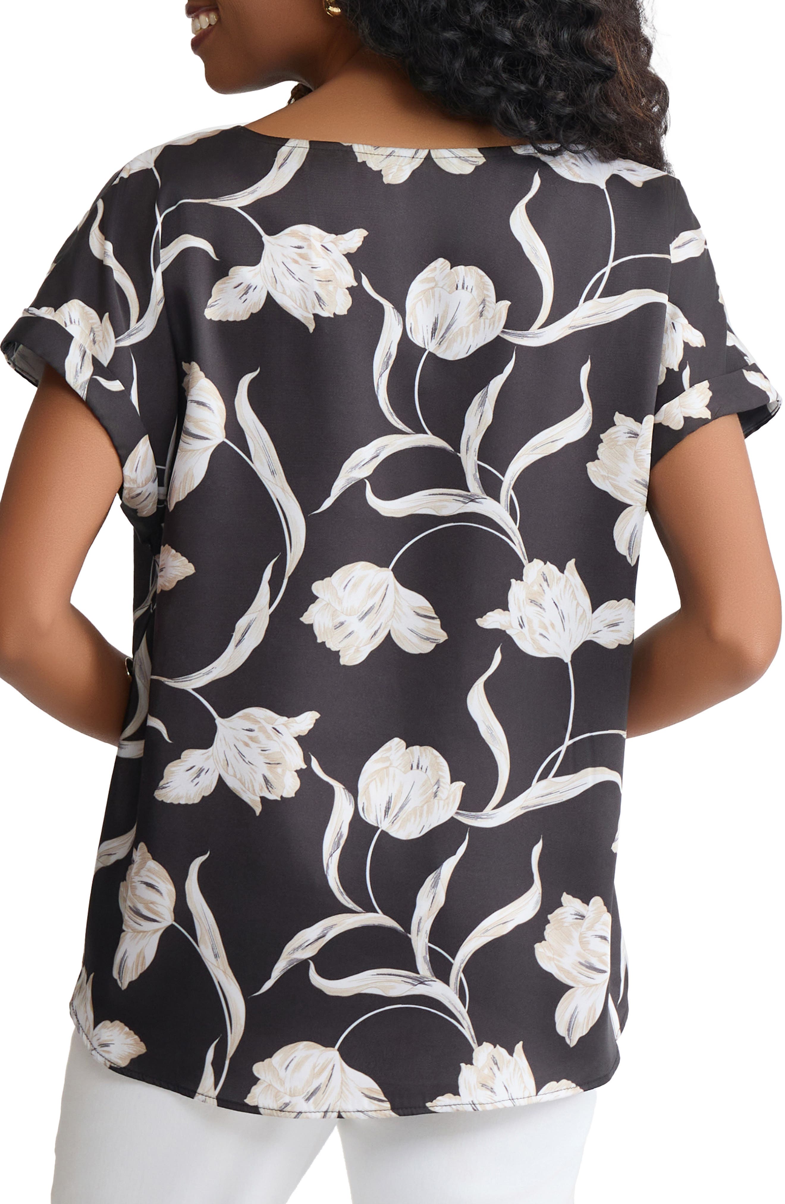 Floral Side Button Top - image 2