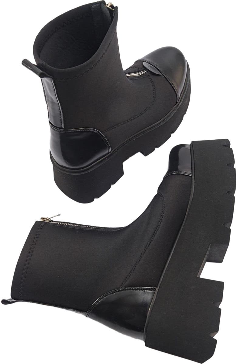 Prologue Shoes Bray Patent Chunky Boot, Alternate, color, Black Patent Faux Leather