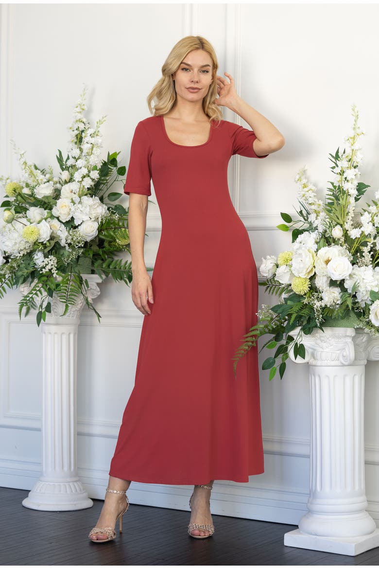 Womens Casual Maxi Dress With Sleeves, Alternate, color, Black