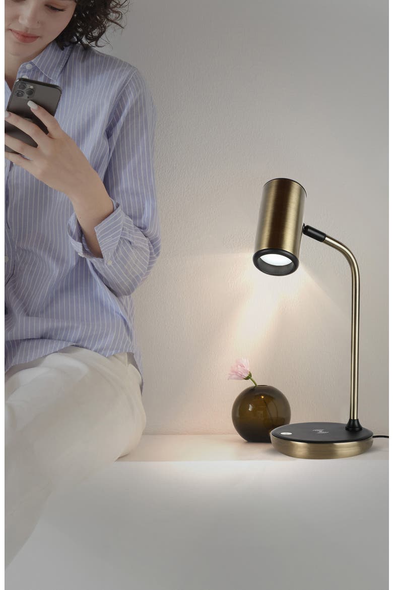 Ezra LED Table Lamp, Alternate, color, BRASS