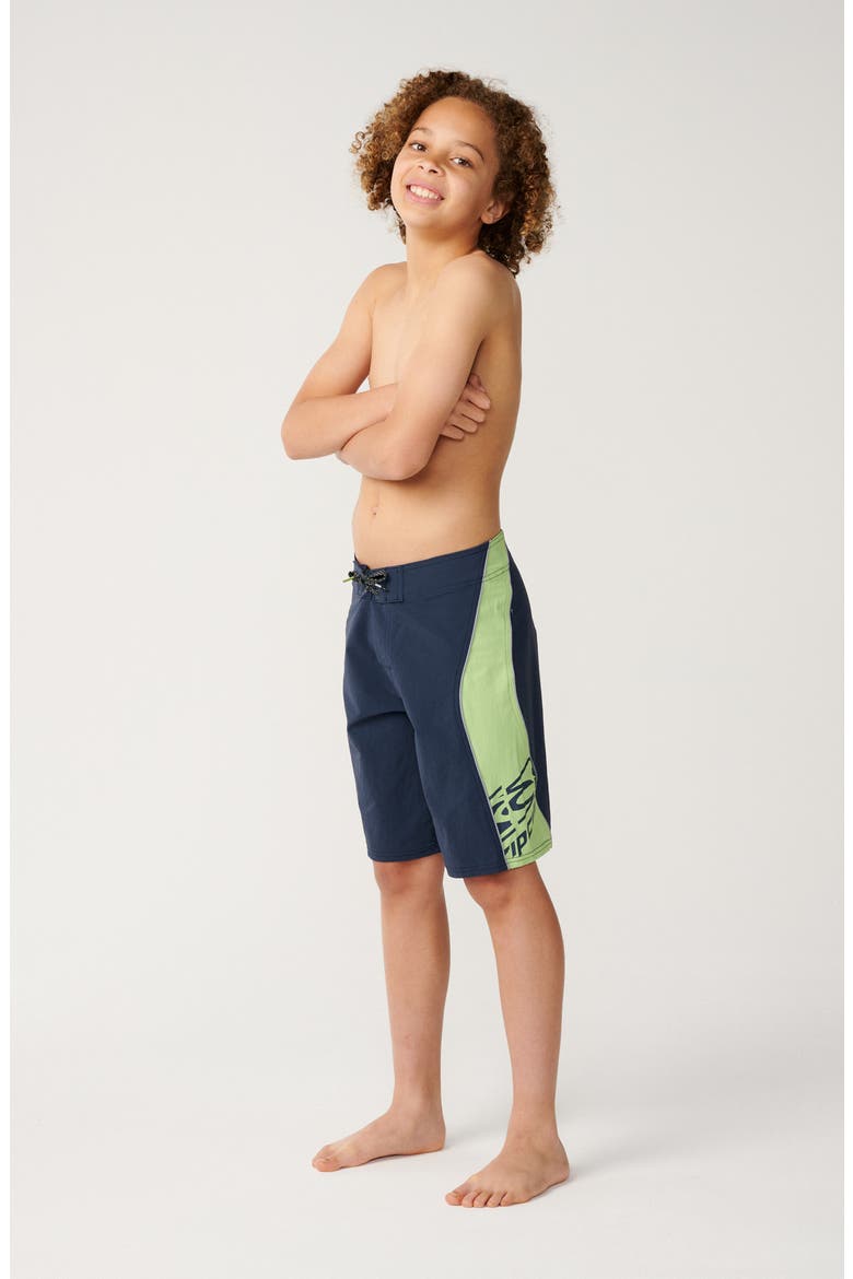Kids' Panel Boardie Swim Trunks, Alternate, color, NAVY