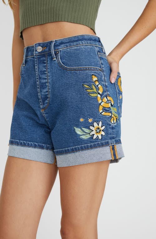 Driftwood Aria X Hawaiian Hallucination Cuffed Denim Shorts In Multi