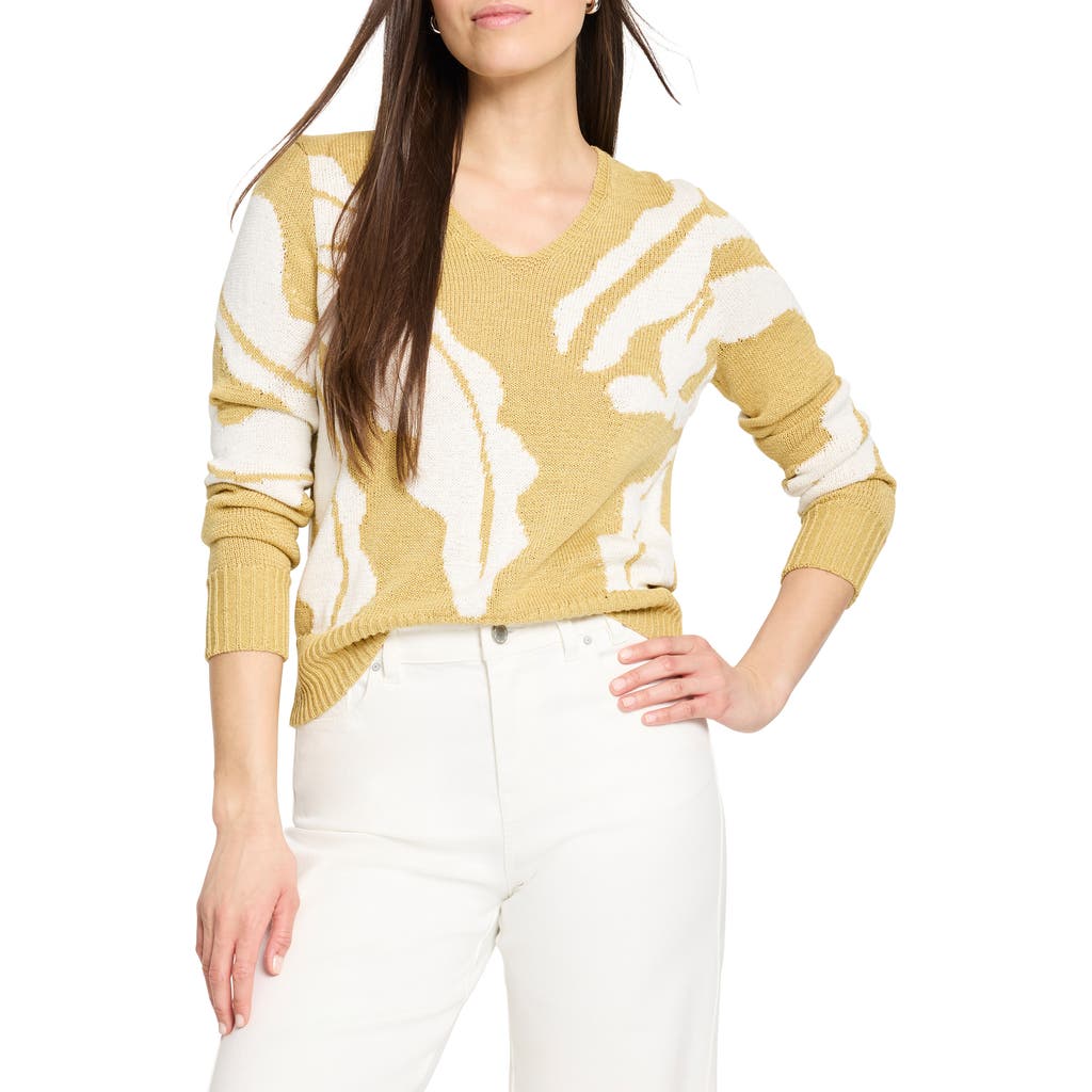 Nic + Zoe Nic+zoe Shadow Reef Sweater In Yellow Multi