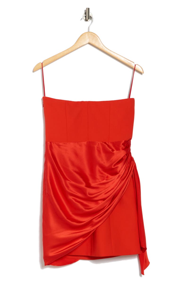 Cinq à Sept Kennith Mixed Media Strapless Dress, Alternate, color, 