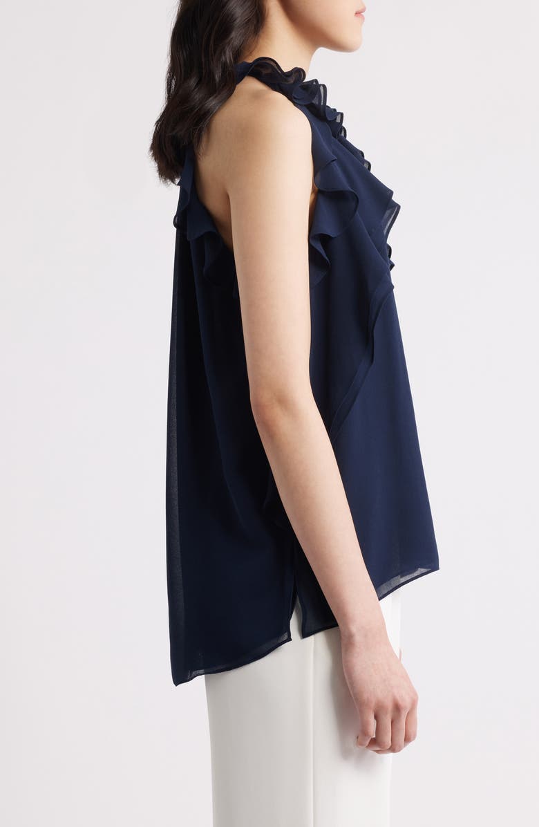 KOBI HALPERIN Ruffle Sleeveless Top, Alternate, color, Navy