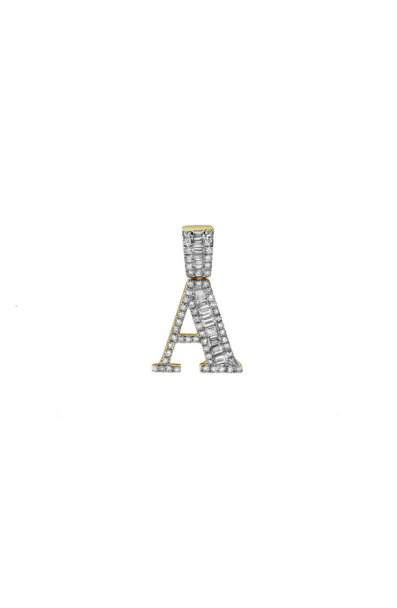 LuvMyJewelry A Initial Diamond Pendant 10K Yellow Gold - 0.6 Carats, Main, color, 