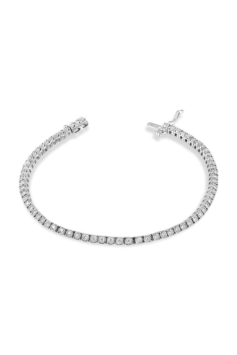 14K White Gold 1.0 Cttw Miracle Set Lab Grown Diamond Tennis, Alternate, color, White