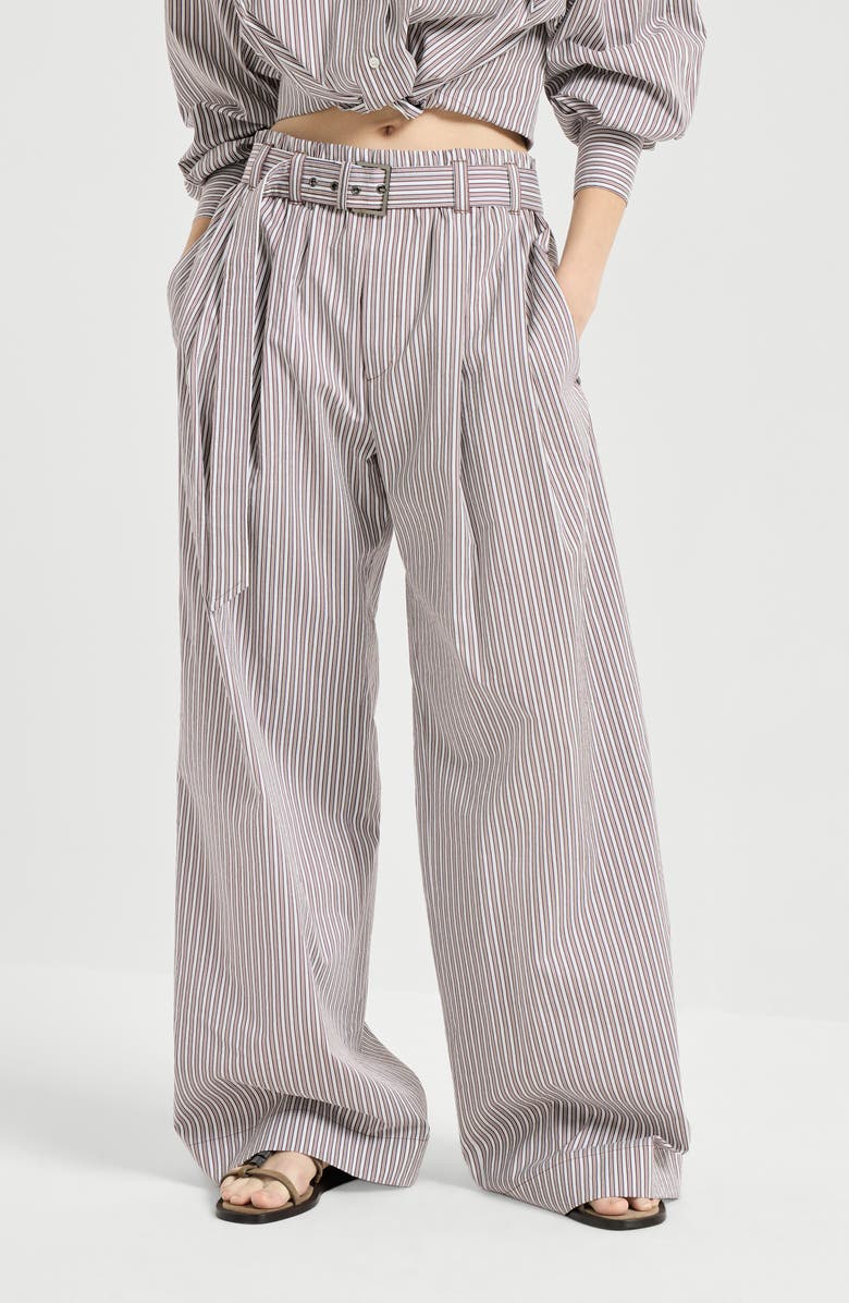 Brunello Cucinelli Loose Track trousers, Main, color, Bordeaux