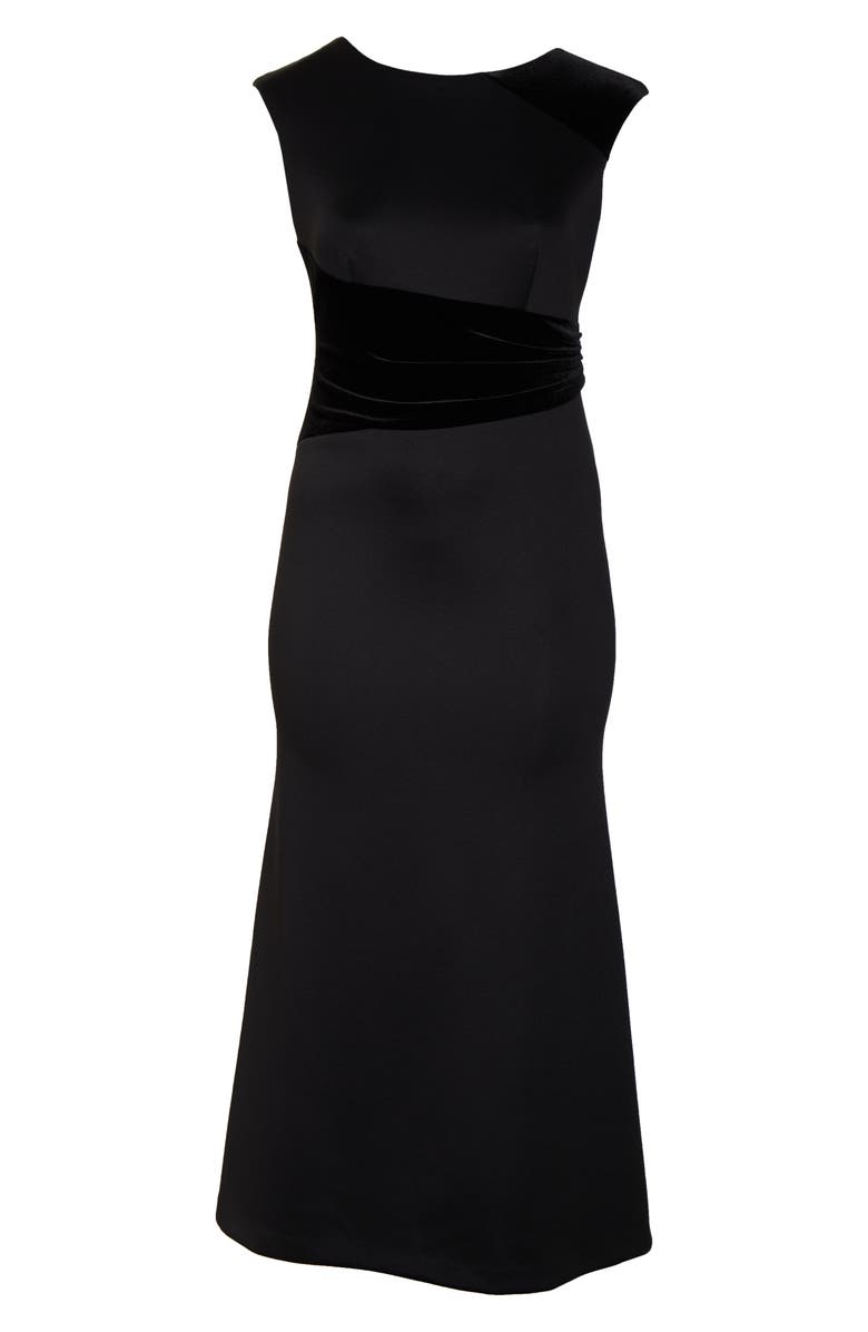 Vince Camuto Velvet Detail Scuba Trumpet Gown, Alternate, color, 