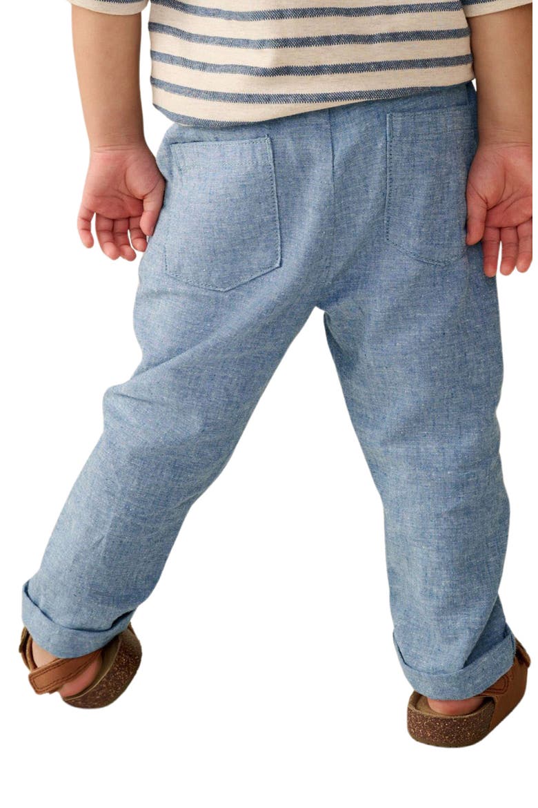 Kids' Linen & Cotton Chambray Drawstring Pants, Alternate, color, BLUE