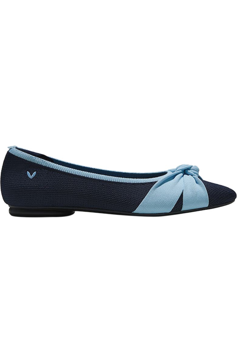 VIVAIA Almond-Toe Knotted Flats, Alternate, color, Navy Ice Blue