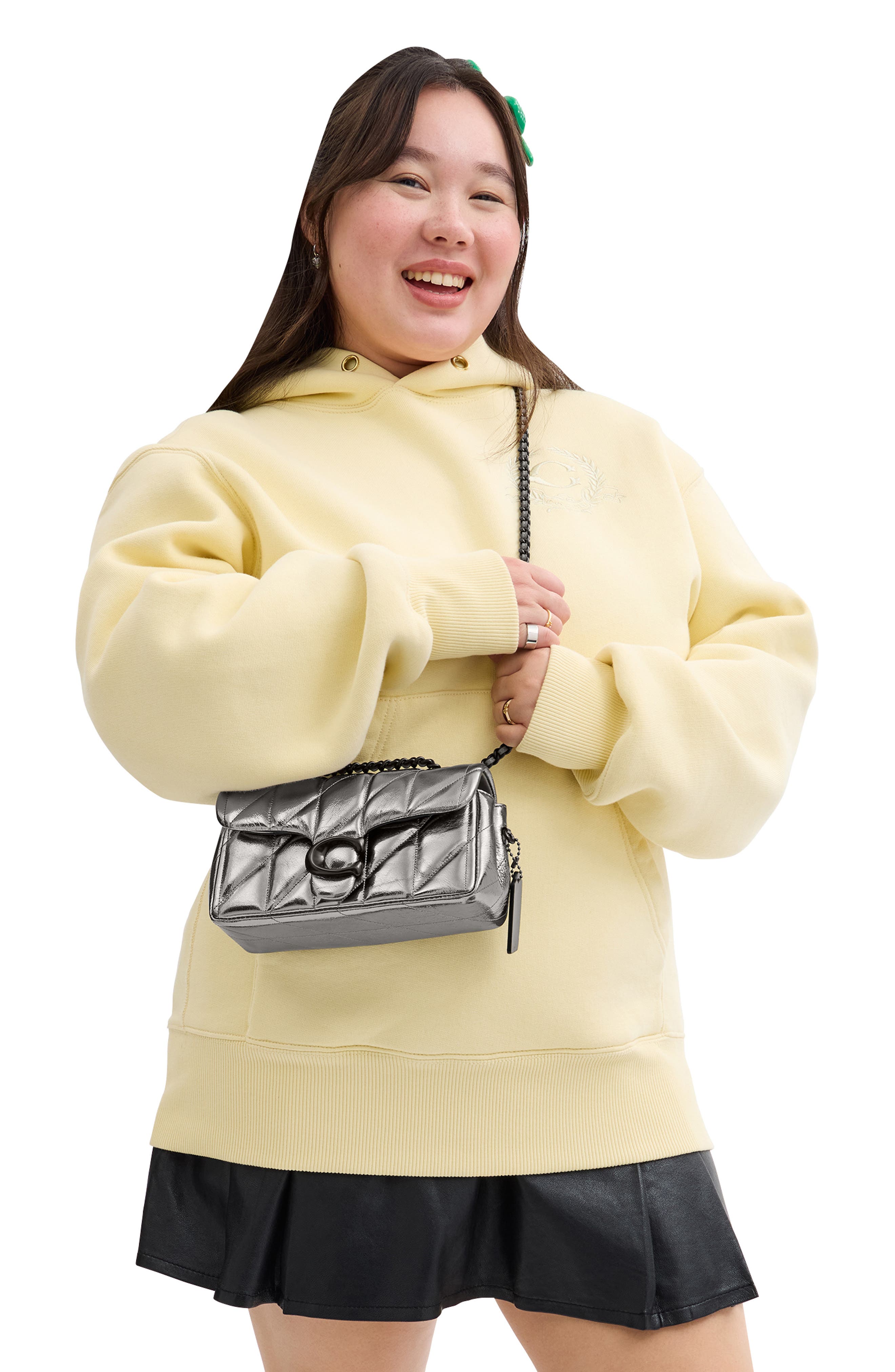 COACH Tabby Quilted Metallic Leather Convertible Shoulder Bag, Alternate, color, 