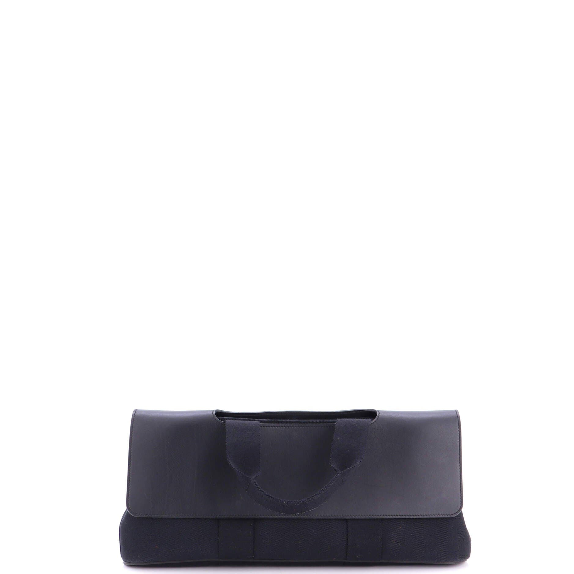 Valparaiso East West Bag Toile and Leather PM, Alternate, color, Noir