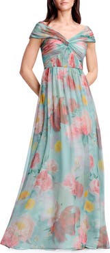 Dress the Population Xyla Floral Off the Shoulder Gown