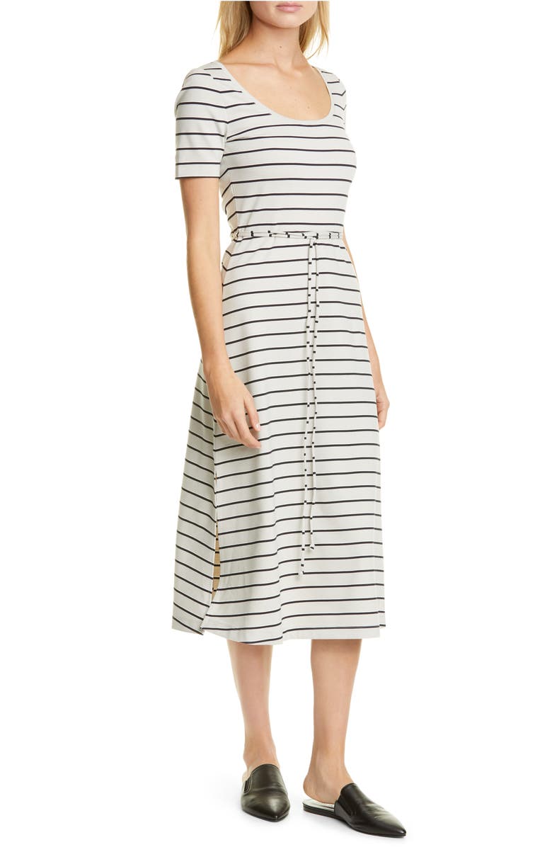 Club Monaco Stripe Scoop Neck Midi Dress, Main, color, 