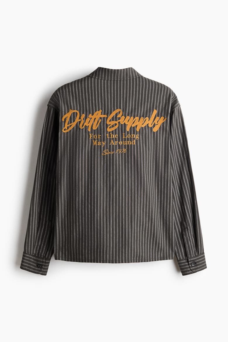 Embroidered Cotton Overshirt, Alternate, color, Dark khaki green/Drift Supply